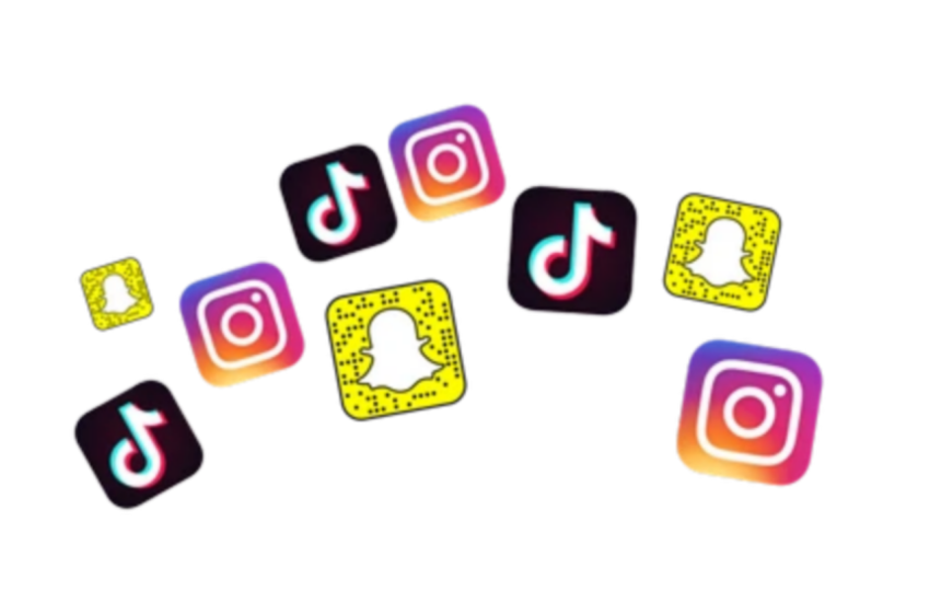 Floating Social Media Icons   Instagram, TikTok, Snapchat free png