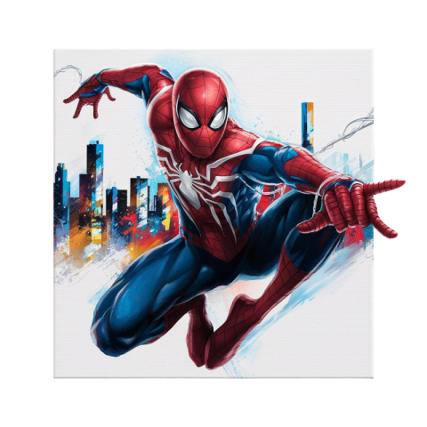 Spider-Man PNG: Dynamic City Rooftop Leap